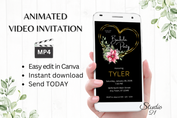 Christmas Bachelor Party Invite W5199: Your Festive, Fun Digital Evite