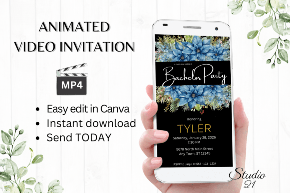 Christmas Bachelor Party Invite W5217: A Festive Digital Invitation