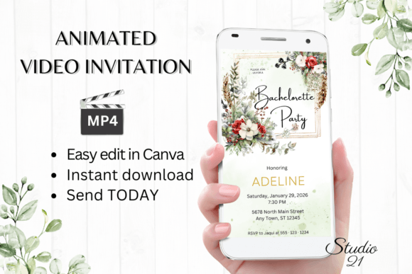 Christmas Bachelorette Party Evite W6182: Your Festive Digital Invite