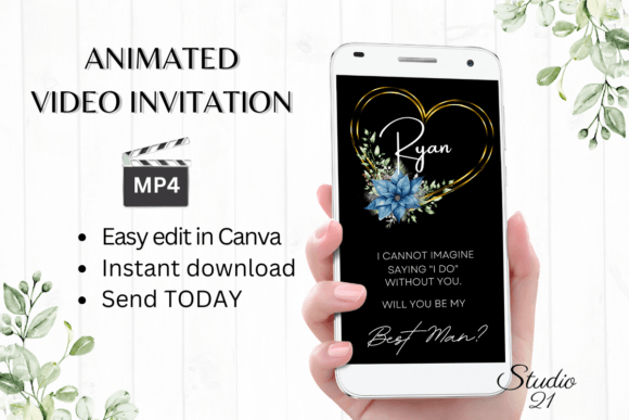 Christmas Best Man Proposal W3219BM: A Festive Digital Invitation