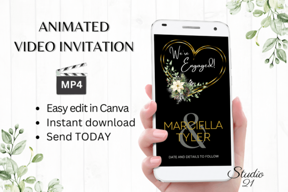 Christmas Engagement Announcement W1179B: Your Festive Digital Evite