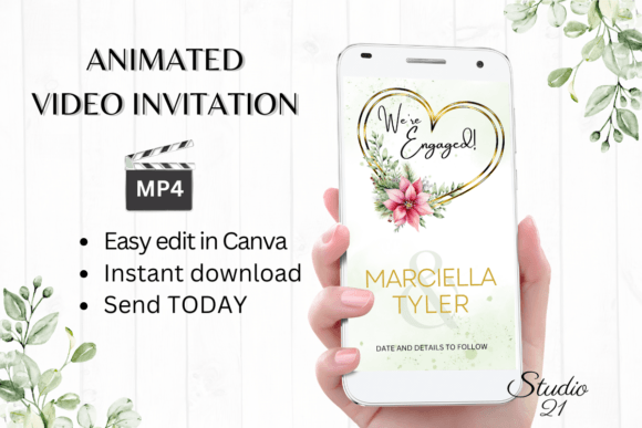 Christmas Engagement Announcement W1198B: A Festive Design Asset
