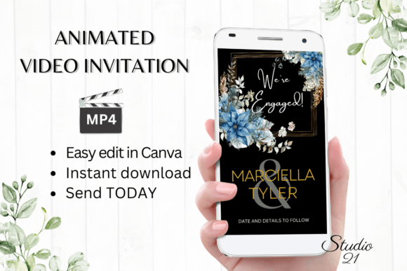 Christmas Engagement Announcement W1213B: A Festive Digital Evite