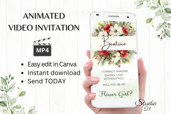 Christmas Flower Girl Proposal W3186FG: A Festive Digital Template