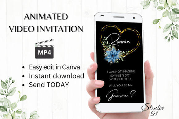 Christmas Groomsman Proposal W3219GM: A Festive Digital Invite