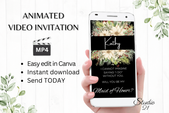 Christmas Maid of Honor Proposal W3177MH: A Festive and Heartfelt Design Asset