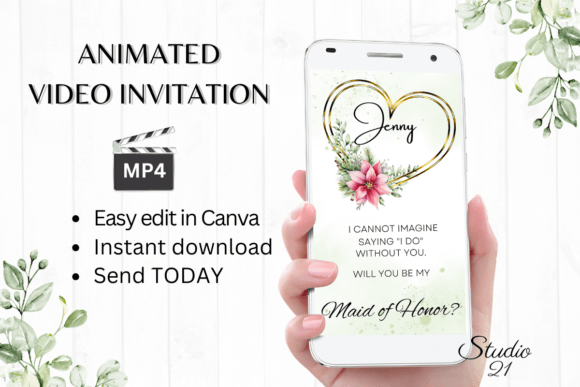 Christmas Maid of Honor Proposal W3198MH