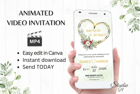 Christmas Wedding Brunch Invite W9188: Festive Elegance Made Simple