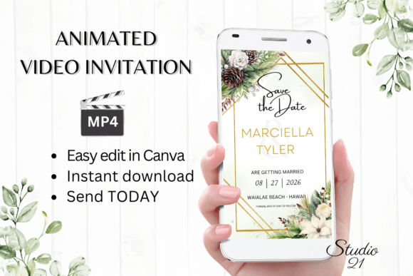Digital Save the Date Announcement W2174: A Modern Type Solution