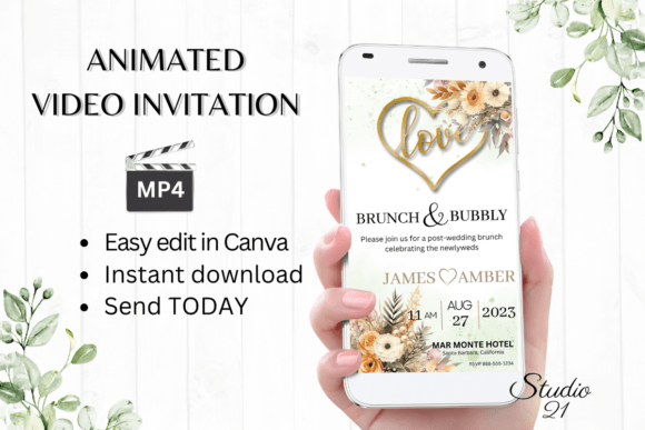 Elevate Your Autumn Wedding: The Fall Wedding Brunch Invite W9160