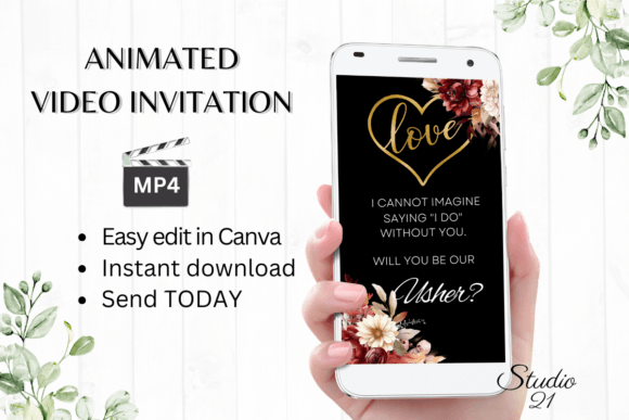 Fall Usher Proposal W3151U: A Digital Invitation for Your Autumn Celebration