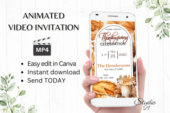 Instant Elegance: The Digital Thanksgiving Invitation