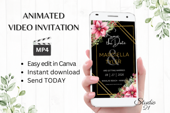 Instant Elegance: Your Guide to Digital Save the Date Announcement W2195